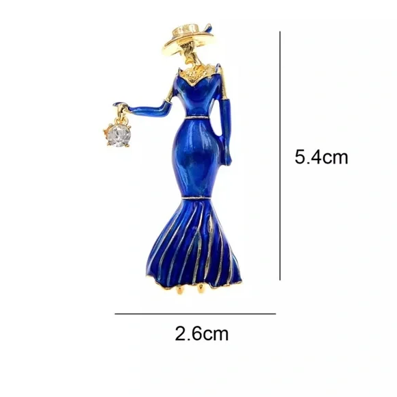 Beautiful Lady Dress Brooch - Picture 5 of 5